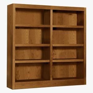 Concepts In Wood Midas Double Wide 8 Shelf Dry Oak Bookcase MI4848 D