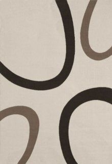 Lalee 347103393 Moderner Designer Teppich / Muster : Kreise Retro / Neu / Creme / Grösse : 120 x 170 cm: Küche & Haushalt