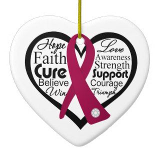 Heart Ribbon Collage   Amyloidosis Christmas Ornaments