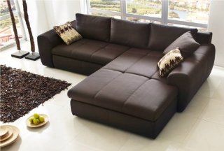 Couch Luidor Braun Sofa mit Schlaffunktion und Kissen: Küche & Haushalt