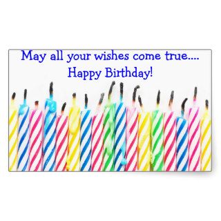 Birthday Candles Rectangular Sticker