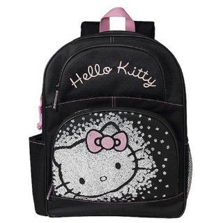 Hello Kitty Girls School Backpack Pink and Black w/ Glitter: Toys & Games