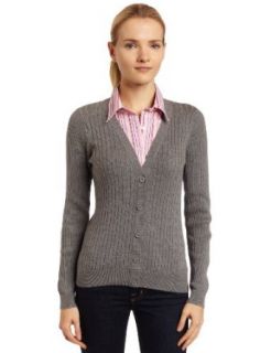 IZOD Women's Long Sleeve Striped 2 fer Cardigan, Slate Heather, Large at  Womens Clothing store: Cardigan Sweaters