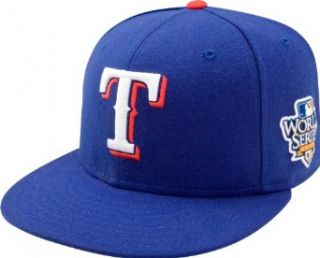 MLB Texas Rangers MLB10 World Series Game On Field 5950 Cap, 7 1/2, Navy : Sports Fan Baseball Caps : Clothing