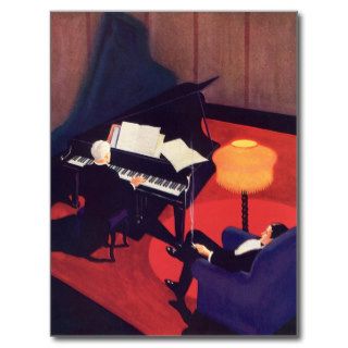Vintage Music Art Deco Pianist Piano Player Lounge Post Cards