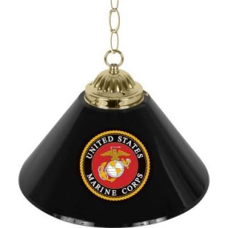 Trademark Global United States Marine Corps 14 in. Single Shade Hanging Lamp USMC1200 B