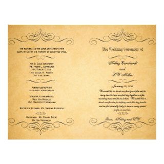 Swirls Vintage Wedding Program Custom Flyer