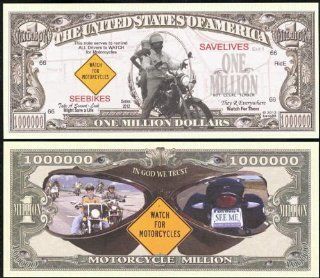 Watch for Motorcycles "Awareness" Novelty $Million Dollar Bill Collectible: Everything Else