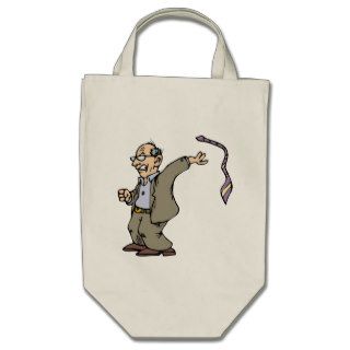 Funny Cartoon Male Old Man Angry Canvas Bags