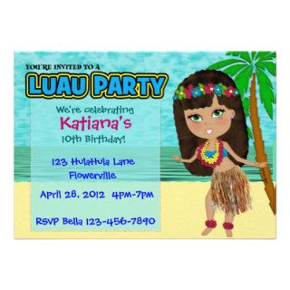 Luau Party Custom Invitation