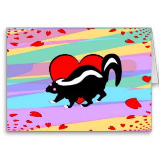 Cute Skunk Heart. Happy Anti Valentines Day! Greeting Cards