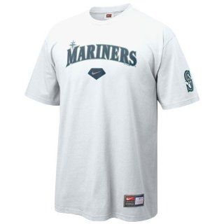 Nike Seattle Mariners White Practice T shirt  Baseball And Softball Uniform Shirts  Sports & Outdoors