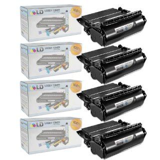 LD © Compatible Lexmark 64015HA Set of 4 Black Laser Toner Cartridges for use in the T644tn, T642dtn, T640, T642tn, T640dtn, T644dn, T640tn, T644n, T642dn, T642n, T640dn, T644, T640n, T644dtn, T642 Printers: Office Products