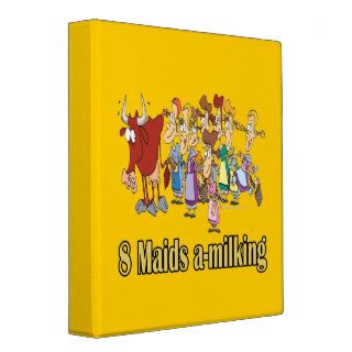 eight maids a milking 8th eighth day christmas vinyl binder