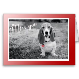 Basset Hound Miss You Card