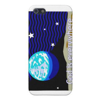 God is everywhere, earth and stars iPhone 5 cover