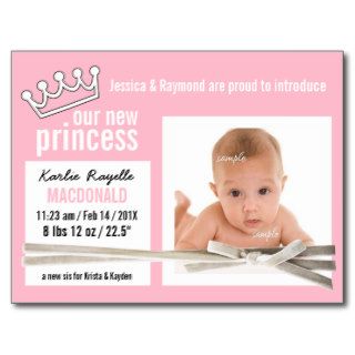 Cute Little  Princess Photo New Baby Girl Post Cards