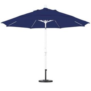California Umbrella 11 ft. Fiberglass Collar Tilt Double Vented Patio Umbrella in Navy Blue Olefin GSCUF118170 F09 DWV