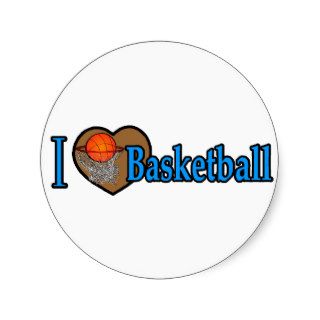 I Love Basketball Stickers