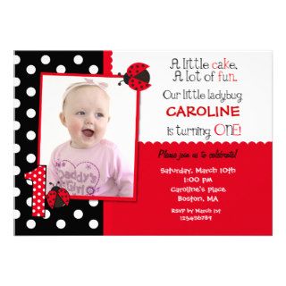 Ladybug Birthday Party Invitations