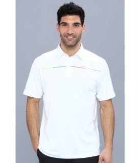 Under Armour Golf Coldblack Chest Stripe Polo Mens Short Sleeve Knit (White)