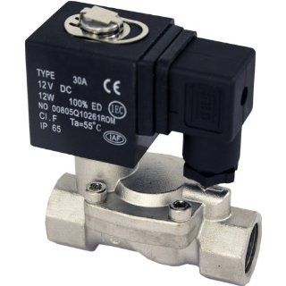 DFD 1/2" NPT Normally Open Stainless Steel 12v DC Solenoid Valve Viton 113 ps: Industrial Solenoid Valves: Industrial & Scientific