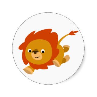 Fast Cute Cartoon Lion Sticker
