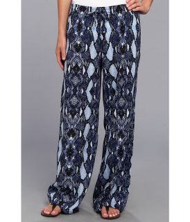 Calvin Klein Printed Drawstring Pant Womens Casual Pants (Blue)