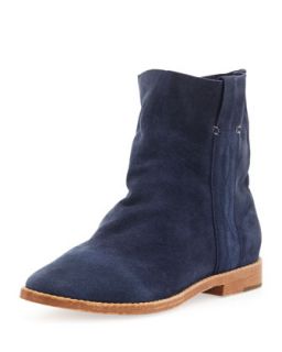 Womens Pinyon Suede Pull On Bootie, Denim   Joie