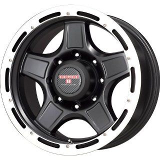 Level 8 Matte Black Wheel with Machined Lip (16x8.5"/5x114.3mm): Automotive