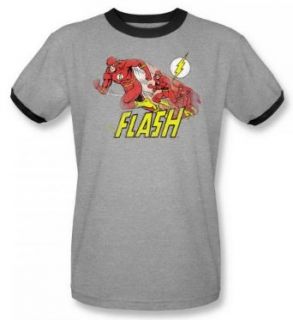 DC Comics The Flash Crimson Comet Adult Ringer Shirt DCO129B AR: Fashion T Shirts: Clothing