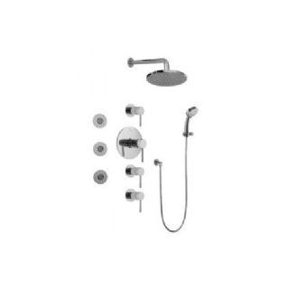 Graff GB1.132A LM37S SN Contemporary Round Thermostatic Set W/ Body Sprays & Handshower W/ Metal Lever Handle   Showerheads  