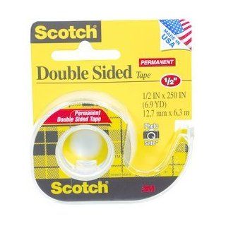 12PK 3M 136 Scotch Double Stick Perm Tape .5x250in: Office Products