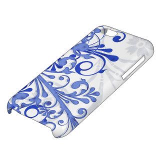 Royal Blue and White Elegant Abstract Floral iPhone 5C Cases