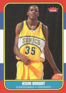 2007 08 Fleer Basketball 1986 87 Rookies #86R 143 Kevin Durant Seattle SuperSonics NBA Trading Card: Sports Collectibles
