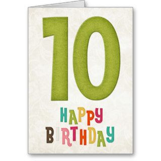 10th Birthday Happy Birthday Card Design 2