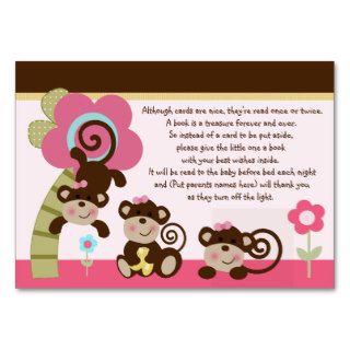 Melanie Monkey Girl Favor/Tags So Cute Business Card