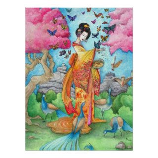 Summer Maiko Large Poster Print, Geisha Maiko Art