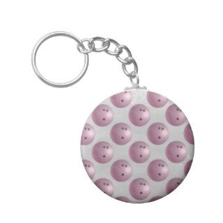 Bowling Ball Pink Keychains