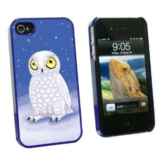 Graphics and More Snowy Owl   Bird Smart   Snap On Hard Protective Case for Apple iPhone 4 4S   Blue   Carrying Case   Non Retail Packaging   Blue: Cell Phones & Accessories