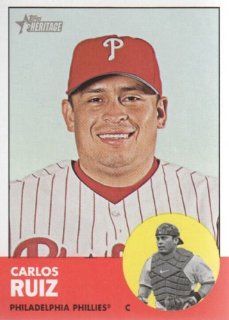 2012 Topps Heritage Baseball #139 Carlos Ruiz MLB Trading Card: Sports Collectibles