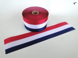 4" Wide RED/WHITE/BLUE Ceremonial Ribbon for Grand Openings/Re Openings and Ribbon Cutting Ceremonies   50 Yard Roll: Office Products