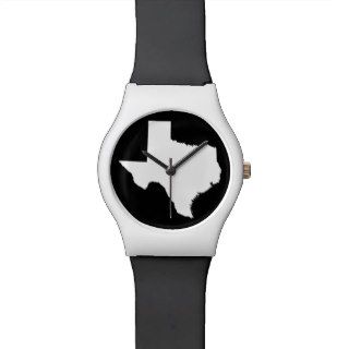 White and Black Texas Shape Wristwatch
