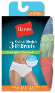 Hanes Women's Comfortsoft Waisband Stretch Low Rise Briefs w/ Lace, 9 Assorted at  Womens Clothing store