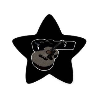 3D Halftone Acoustic Guitar & Case Sticker