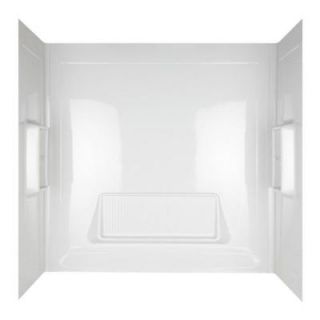 ASB Pro Wall 30 in. x 61 in. x 58 in. Three Piece Easy Up Adhesive Tub Wall in White TWO3440A