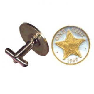 Gorgeous 2 Toned Gold on Silver World Starfish Coin Cufflink 153CF: Clothing