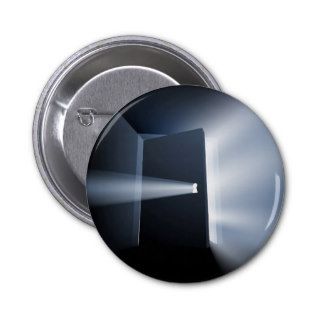 Ajar door light beam concept pinback buttons