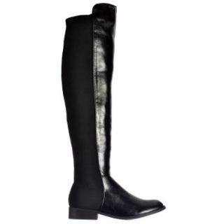 Onlineshoe Women's Extra Wide Stretch Over The Knee Thigh High Flat Riding Boot: Shoes