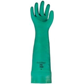 ANSELL 37 185 10 SOL VEX UNSUPPORTED NITRILE GLOVES GREEN 18": Industrial & Scientific